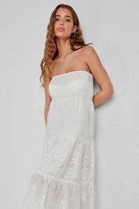 Rochie midi din bumbac, fără bretele, Gisela 2/40032 - Img 3