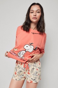 Set pijama damă, 2 piese, cu print Snoopy, Gisela 2/20030 - Img 2