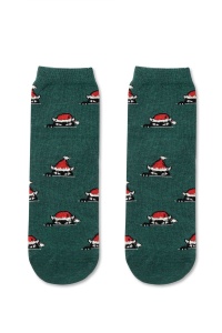 Șosete damă cu motive Crăciun, model ”Xmas Cat”, Conte Elegant 524 - Img 2