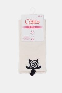Șosete damă din bumbac, cu model broască țestoasă, Conte Classic 538 - Img 5