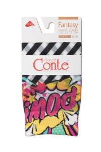 Șosete haioase cu model în dungi POW, Conte Fantasy 208 - Img 3