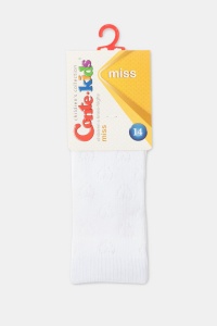 Șosete lungi 3/4 copii, fishnet cu model inimi, Conte Kids Miss 055 - Img 3