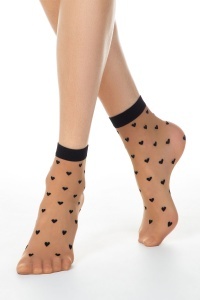 Șosete poliamidă cu model inimioare, Conte Fantasy 19C-111CP - Img 2