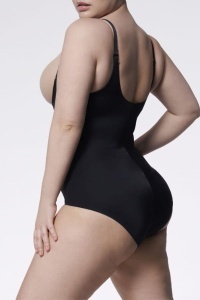 Body damă modelator cu bustul liber, Julimex 219 Basic Negru lateral