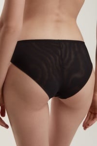 Chiloți slip damă cu talie mijlocie din dantelă, Conte Vintage RP3116 nero spate