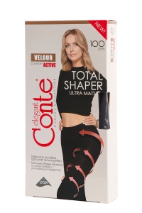 Ciorap modelator mat din microfibra, Conte Velour Active 100 Den - Img 7
