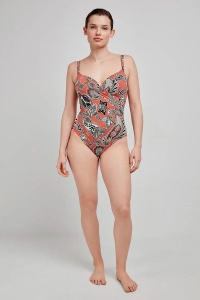 Costum de baie modelator cu imprimeu floral exotic, Gisela 2/30199 - Img 4