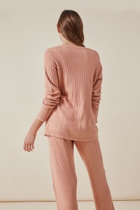 Set pijama din tricotaj ribbed, 2 piese, Gisela 3/1813 - Img 3