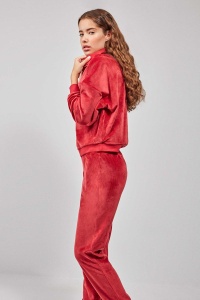 Set pijama lungă din catifea cu textură nervurată, Gisela 2/20230 - Img 2