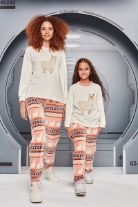 Set pijama pentru fete, 2 piese, din polar fleece elastic, Gisela 2/20094 - Img 2