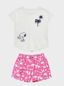 Set pijama scurtă cu imprimeu Snoopy, 100% bumbac, Gisela 2-20407 produs