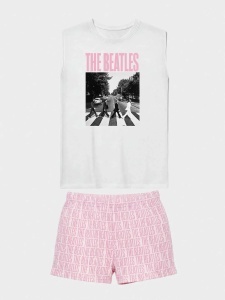 Set pijama scurta cu imprimeu "The Beatles", din 100% bumbac, Gisela 2/20411 - Img 4