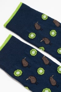 Șosete haioase din bumbac, cu model „Kiwi”, DiWaRi 136 - Img 2