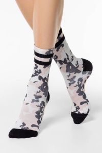 Șosete haioase din bumbac cu model floral abstract, Conte Fantasy 326