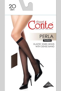 Șosete poliamidă 3/4 cu model plasă cu puncte, Conte Fantasy Perla - Img 7