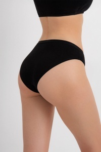 Chiloți bikini, din bumbac premium, Conte Comfort LB 5571 Nero spate lateral
