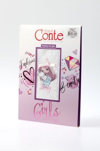 Ciorapi copii, din microfibră cu model și fundiță decor, Conte Kids Lovely 50 Den - Img 5