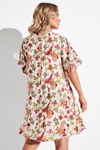Rochie plajă tip caftan, cu imprimeu floral, Gisela 2/40004 - Img 3