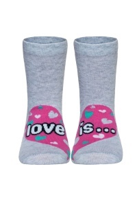 Șosete copii haioase Love is din bumbac, Funny Legs 279 - Img 2
