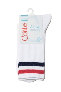 Șosete damă din bumbac cu benzi colorate lurex, Conte Active 157 - Img 3