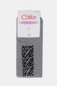 Șosete flaușate cu imprimeu tribal, Conte Elegant Comfort 570 - Img 5