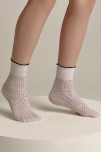 Șosete poliamidă scurte 1/2, cu model de puncte, Conte Kids Point lateral