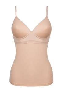 Top damă cu sutien integrat, Julimex Simple Cami Bej interior