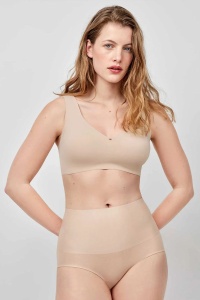 Chiloți cu talie înaltă, ușor modelator cu efect de subțiere, din microfibră satinată, Gisela 1/10053