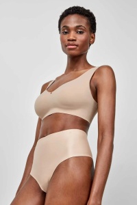 Chiloți tanga cu talie înaltă și efect ușor modelator, din microfibră satinată, Gisela 1/10054 - Img 6