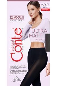 Ciorap gros, ultra mat, din microfibră cu Efect 3D Velour 200 Den - Img 4