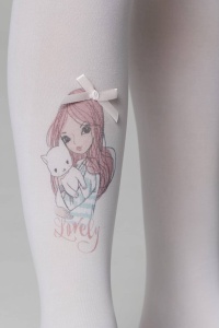 Ciorapi copii, din microfibră cu model și fundiță decor, Conte Kids Lovely 50 Den - Img 2
