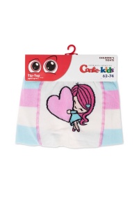 Ciorapi subțiri din bumbac cu model inimă, Conte Kids Tip-Top 581 - Img 4