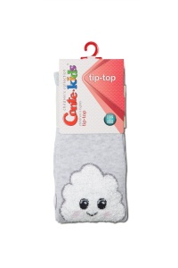Ciorapi subțiri din bumbac cu model nor pufos, Conte Kids Tip-Top 506 - Img 2
