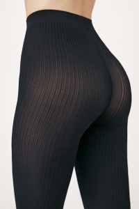 Colanți opaci cu model în dungi fine (ribbed), Conte Fantasy Casual 100 Den - Img 8