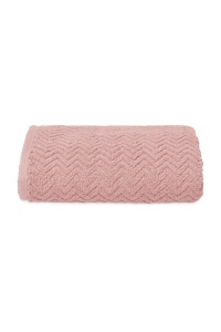 Prosop baie din 100% bumbac premium, model Zig-Zag, 550g-m2, 50x100cm, Esli roz pastel