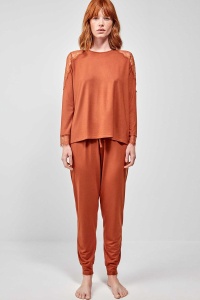Set pijama din vâscoză tricot, 2 piese, cu dantelă, Gisela 2/20177 - Img 7