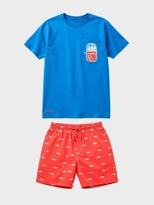 Set pijama scurtă pentru bărbați, din 100% bumbac, Gisela 2/20406 - Img 4