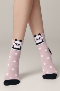 Șosete damă din bumbac, cu picot „Panda”, Conte Classic 365 - Img 2