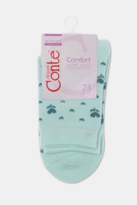 Șosete flaușate cu imprimeu floral, Conte Elegant Comfort 434 - Img 7