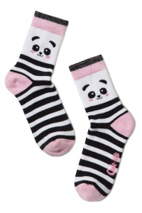 Șosete flaușate cu model panda, Conte Kids Sof-Tiki 414