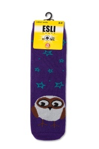 Șosete flaușate damă cu model bufniță, Esli Home Line 010 - Img 2
