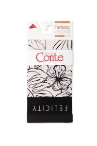 Șosete poliamidă cu model floral Felicity, Conte Fantasy 099 - Img 3