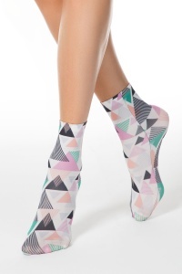 Șosete poliamidă cu model geometric, Fantasy 050 - Img 2