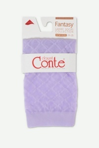 Șosete poliamidă cu model romburi mari, Conte Fantasy 21C-145CP Violet ambalaj