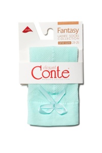 Șosete subțiri din poliamidă cu model plasă și fundiță, Conte Elegant Fantasy 18C-10CP - Img 15