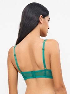 Sutien bralette dantelat, cu acoperire completă și arcuri, Gisela 2/10166 verde spate