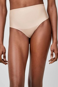 Chiloți tanga cu talie înaltă și efect ușor modelator, din microfibră satinată, Gisela 1/10054 - Img 3