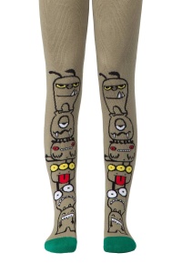 Ciorapi flaușați din bumbac cu model Monștri, Conte Kids Sof-Tiki 529 - Img 2