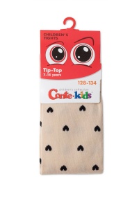 Ciorapi subțiri copii din bumbac cu model inimi, Conte Kids Tip-Top 574 - Img 4
