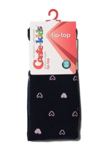 Ciorapi subțiri din bumbac cu model inimi, Conte Kids Tip-Top 544 - Img 3